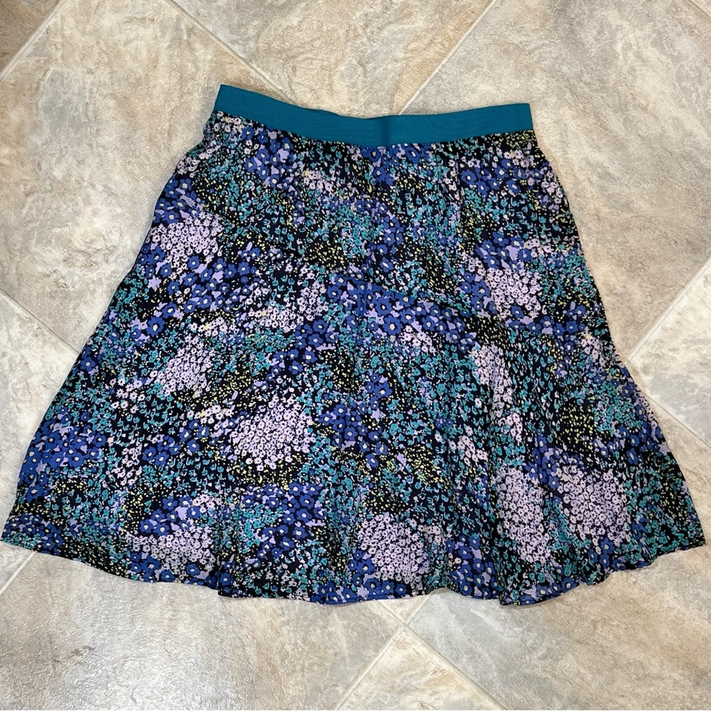 Maeve by Anthropologie Multicolor Floral Skater Skirt
